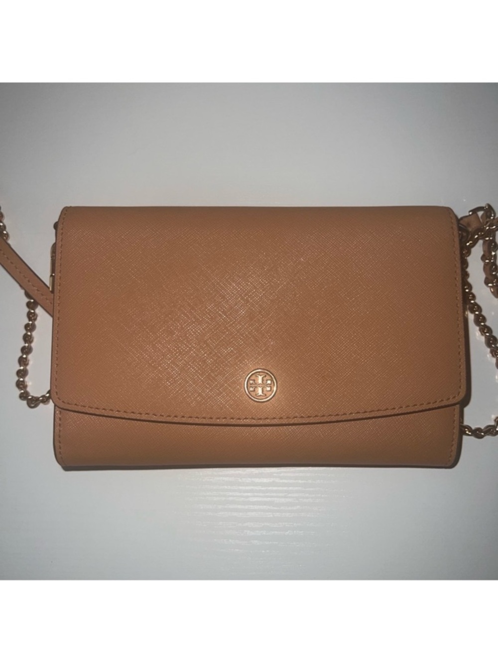 Tory Burch Tan Crossbody Bag with Gold Hardware